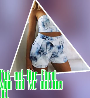 Blue floral two piece set