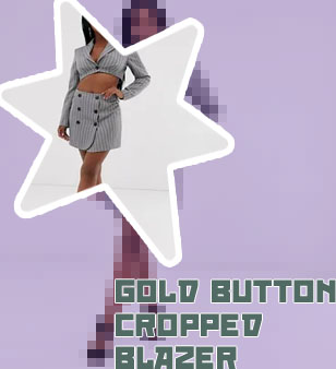 Crop blazer skirt set