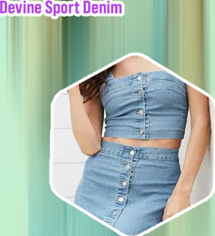 Two piece denim skirt set