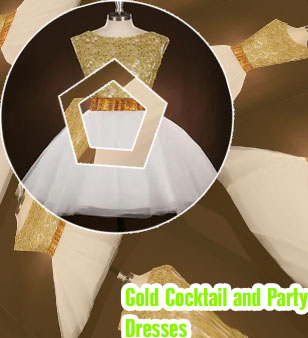 White and gold party dress