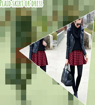 Winter plaid skirt outfit